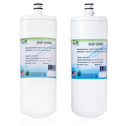 Replacement for 3M Aqua Pure AP-DW80 Filter by Swift Green Filters SGF-DW80 & SGF-DW90 (sell as a set of 2 with DW80)