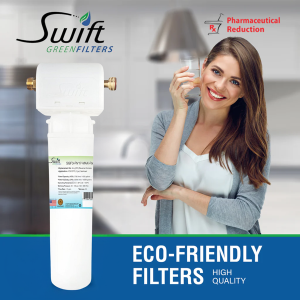 Swift Green Filters SGF3-RV17-MAX-RX-2– Multi-Stage Under Sink Water Filter System | High Capacity, Eco-Friendly, Direct Connect | Made in USA