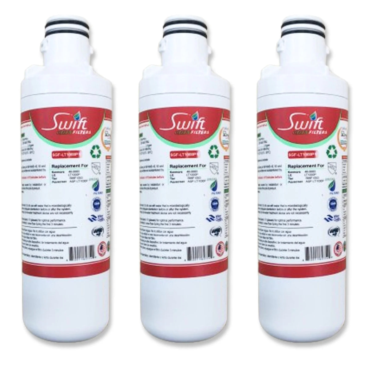 Swift Green Filter SGF-LT1000P Compatible Refrigerator Water Filter for LT1000P, AQF-LT1000P, RWF1053, MDJ64844601,46-9980 & LT120F Made in USA