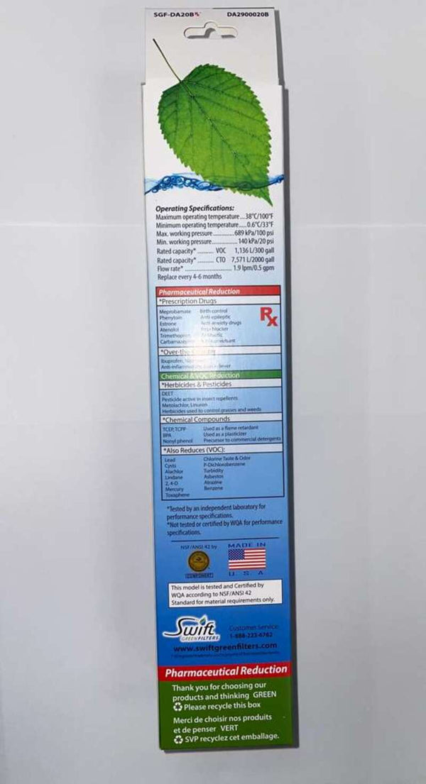 Swift Green Filter SGF-ZS48 VOC Removal Refrigerator Water Filter