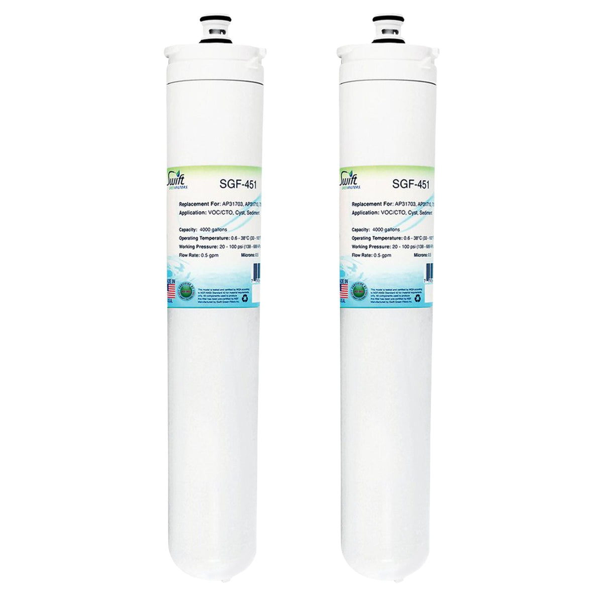 Swift Green Filters SGF-451 Compatible Commercial Water Filter for CS-452, CS-450, CS-562, CS-522, CS-451, OCS 5553629, 55536-29, 55866-05.