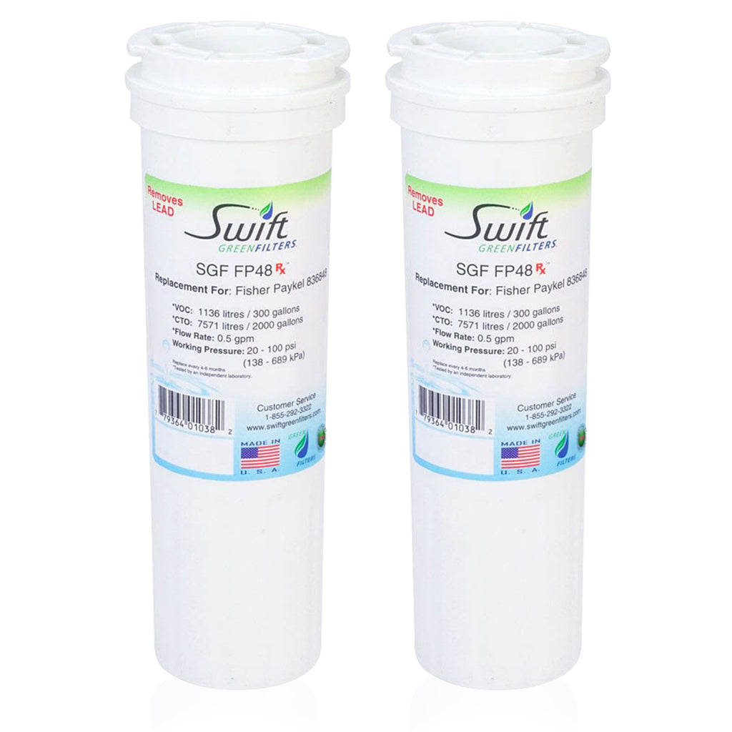 Fisher&Paykel 836848 & WF296 Compatible Pharmaceutical Refrigerator Water Filter 2 pack