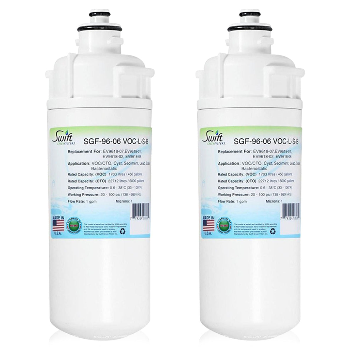 Swift Green Filters SGF-96-06 VOC-L-S-B Commercial Water Filter Replacement Cartridge for OCS (2), 2H-L, OW2-PLUS, OCS 2, EV9634-26, EV9730-06, EV9252-68,EV9634-06, EV9618-02.