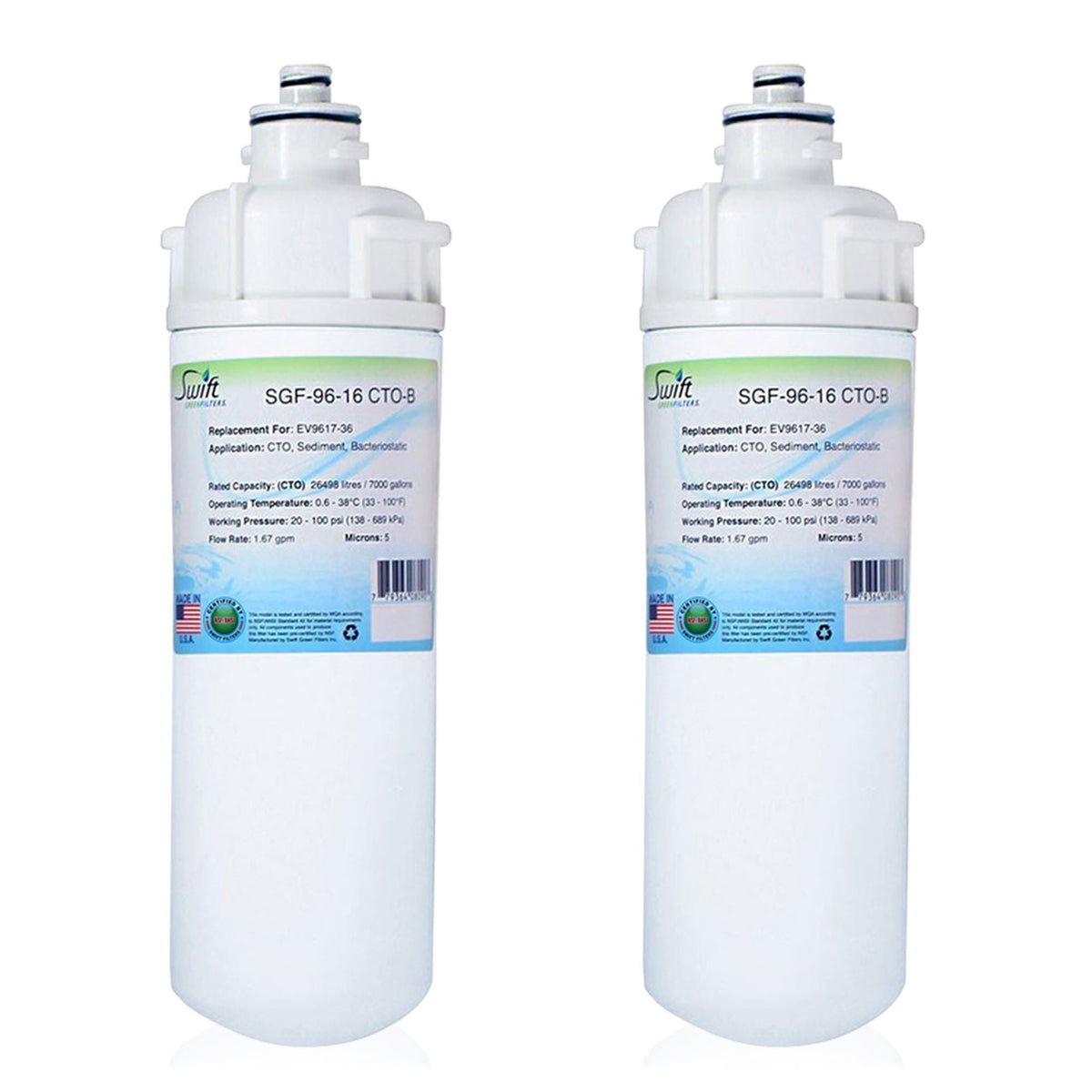 Swift Green Filters SGF-96-16 CTO-B Compatible Commercial Water Filter Replacement Cartridge for 4CB5-K, EV9617-36.