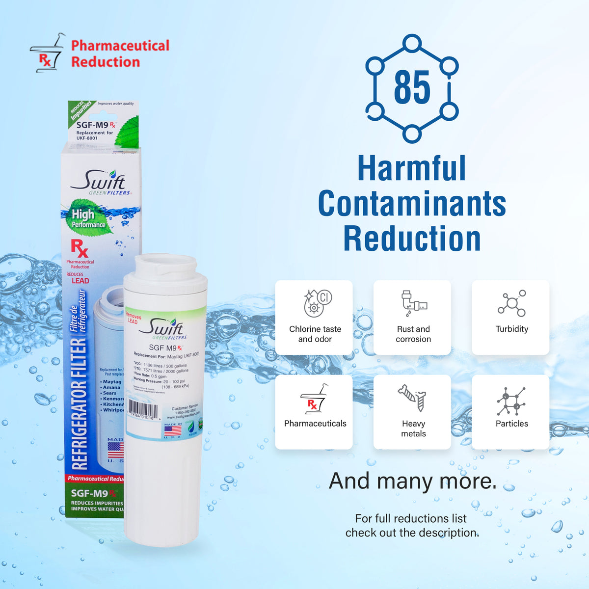 Swift Green Filter SGF-M9 Rx Pharmaceutical Removal Refrigerator Water Filter