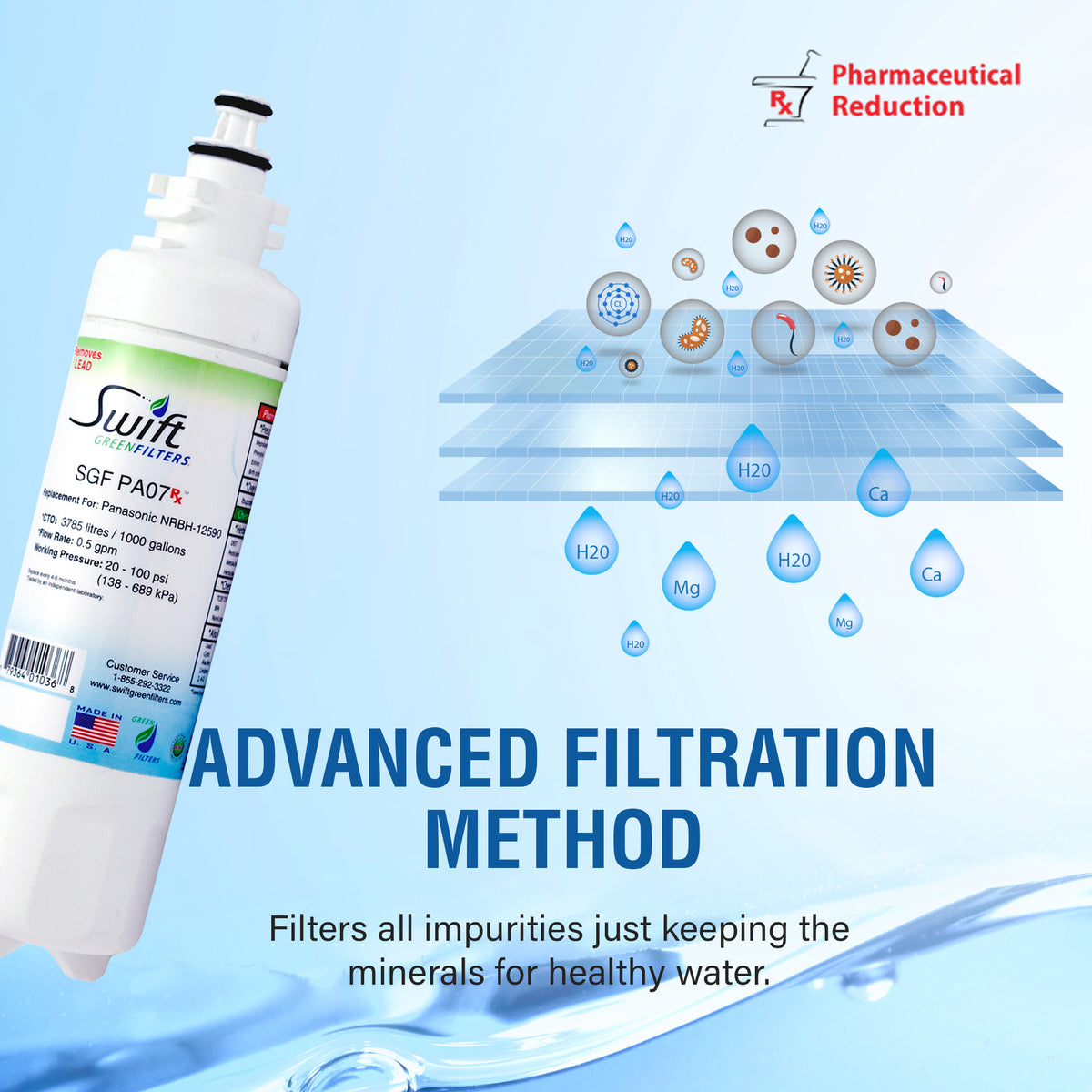 Swift Green Filter SGF-PA07 Rx Pharmaceutical Removal Refrigerator Water Filter