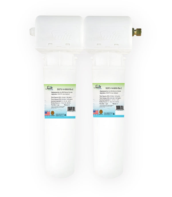 Swift Green Filters SGF3-14-MAX-Rx-2– Multi-Stage Under Sink Water Filter System | High Capacity, Eco-Friendly, Direct Connect | Made in USA