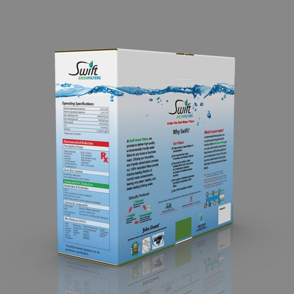 Swift Green Filters SGF3-14-MAX-Rx-3– Multi-Stage Under Sink Water Filter System | High Capacity, Eco-Friendly, Direct Connect | Made in USA