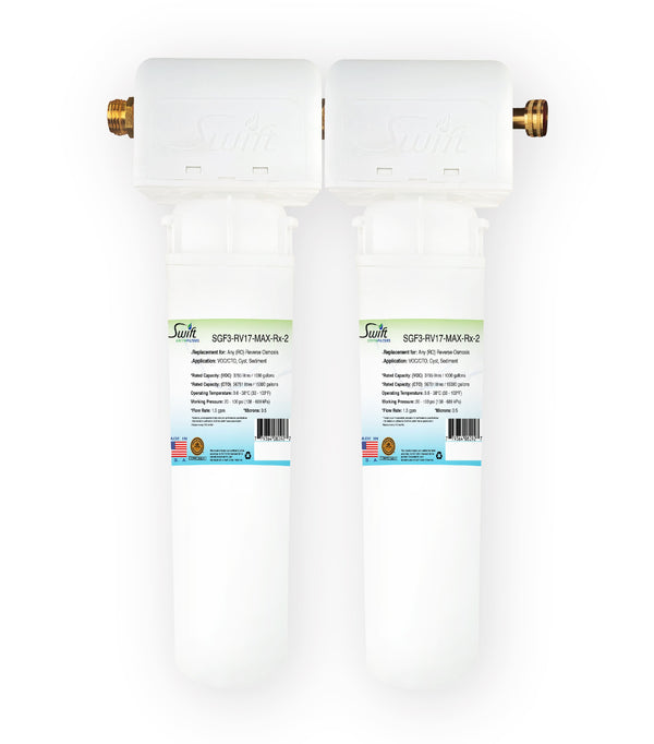 Swift Green Filters SGF3-RV17-MAX-RX-2– Multi-Stage Under Sink Water Filter System | High Capacity, Eco-Friendly, Direct Connect | Made in USA