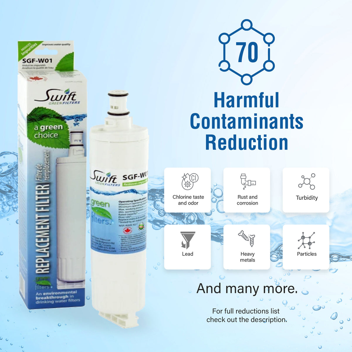 Swift Green Filter SGF-W01 VOC Removal Refrigerator Water Filter