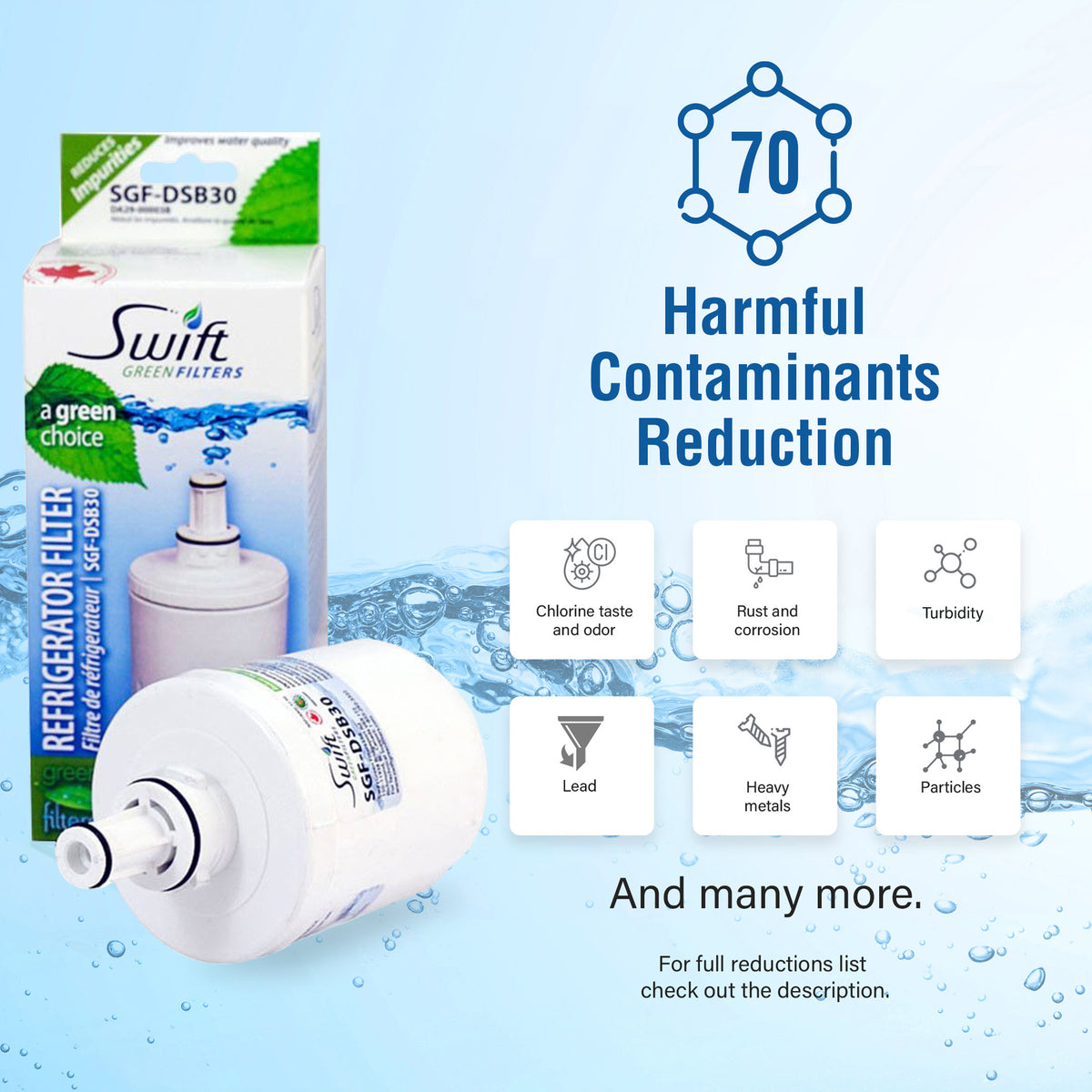 Swift Green Filter SGF-DSB30 VOC Removal Refrigerator Water Filter