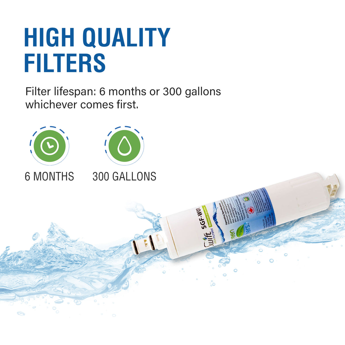 Whirlpool 4396508 Compatible VOC Refrigerator Water Filter